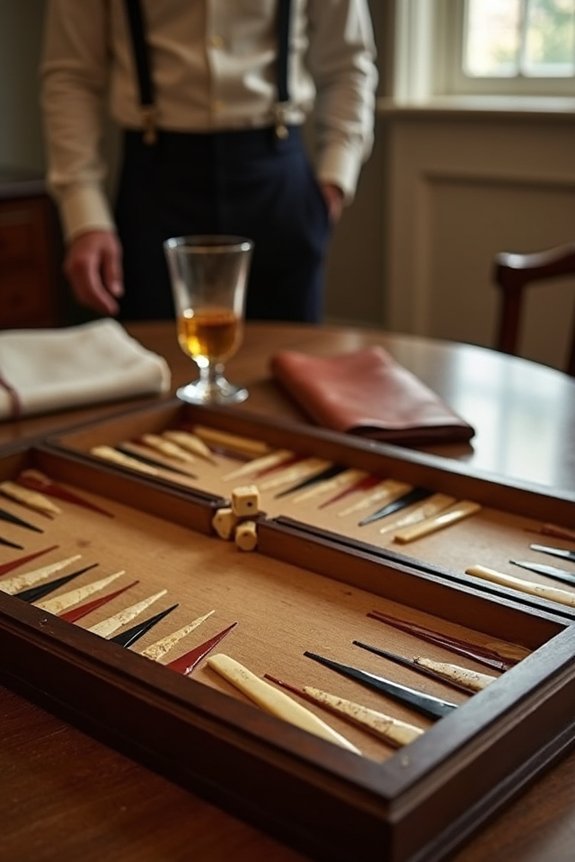 1920s backgammon and dice