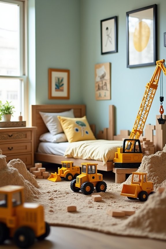 active construction themed party setup