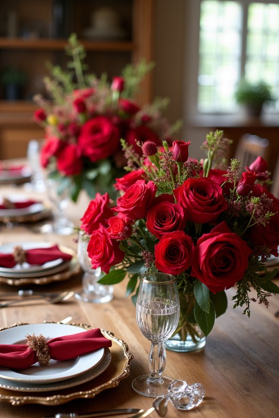 affordable red floral arrangements