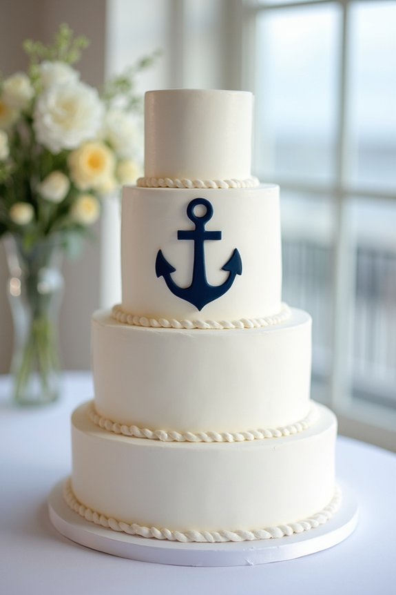 anchor cake with rope