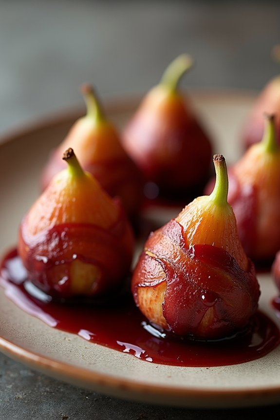 bacon wrapped figs with glaze
