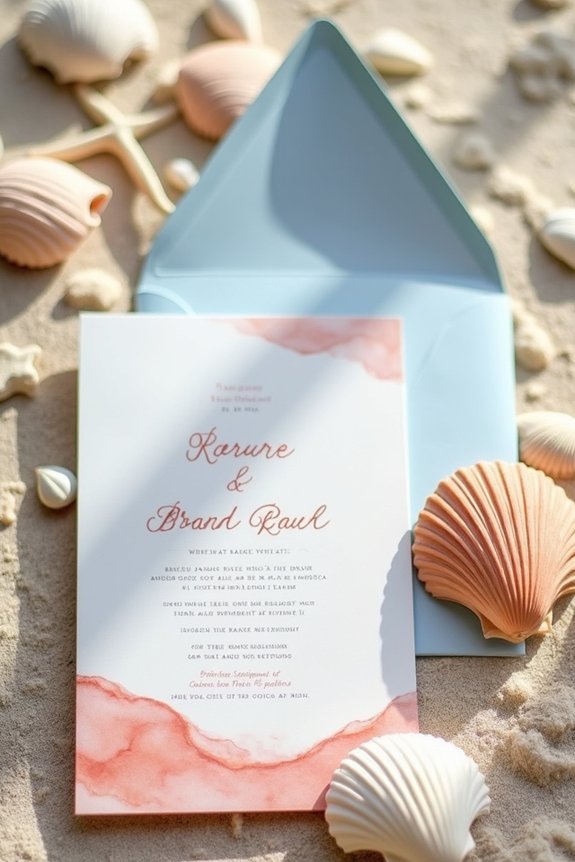 beach wedding invitation designs