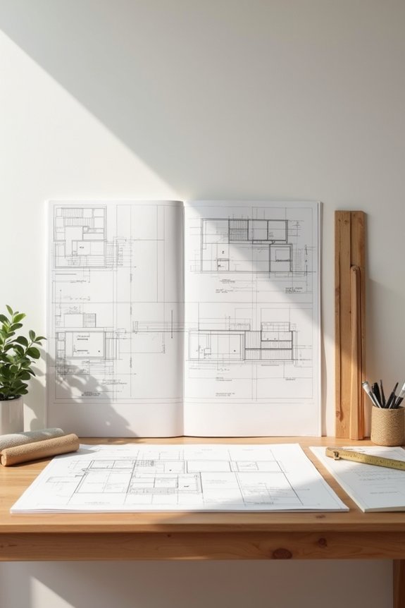 blueprints as table backdrops