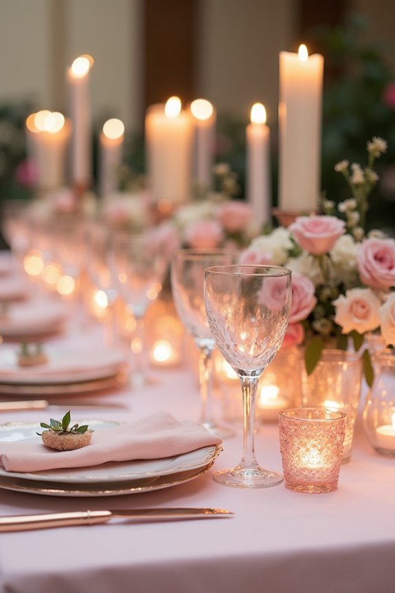 blush pink party decor