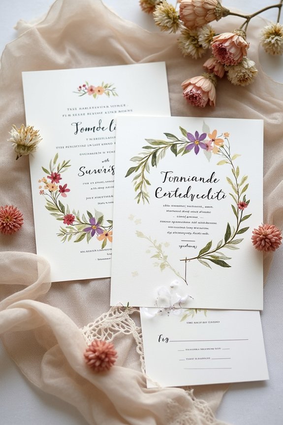 boho wedding invitation designs