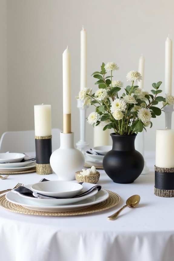 budget friendly black centerpieces