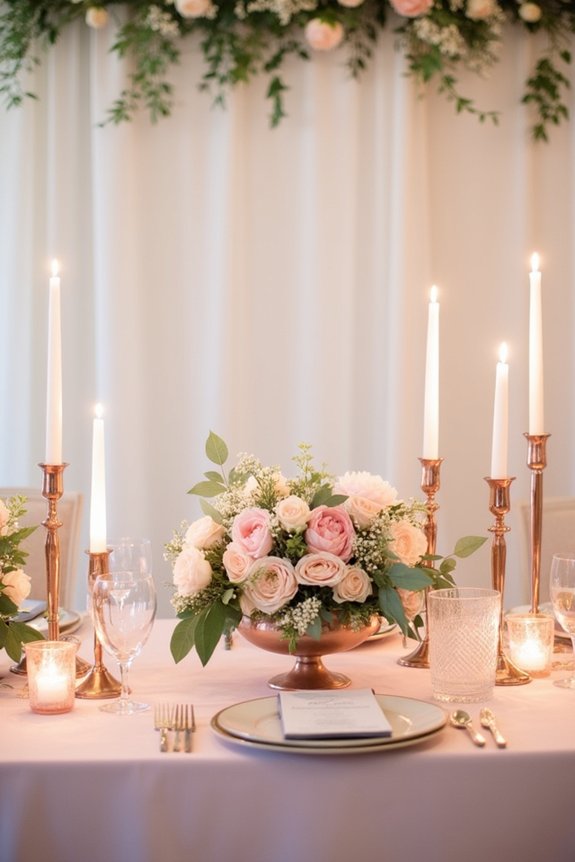 candlelight and blush florals