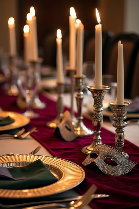 candlelight and metallic elegance