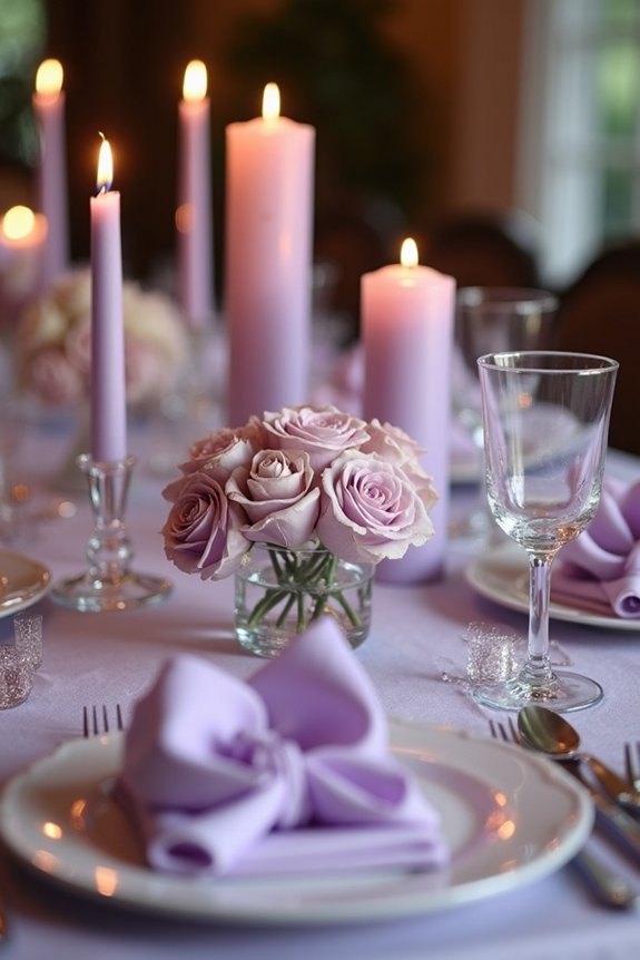 candlelit rose arrangements create intimacy