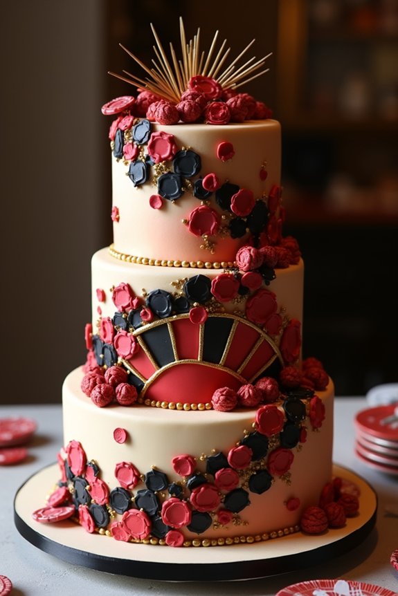 casino roulette wheel cake