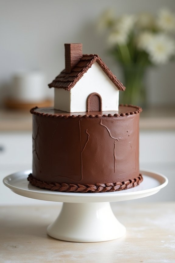 chocolate cake fondant house