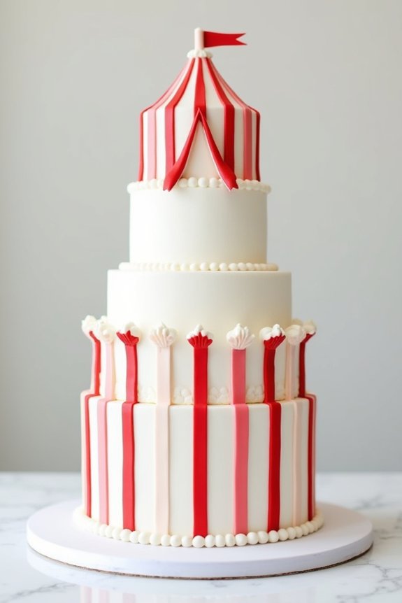 circus inspired striped cake design
