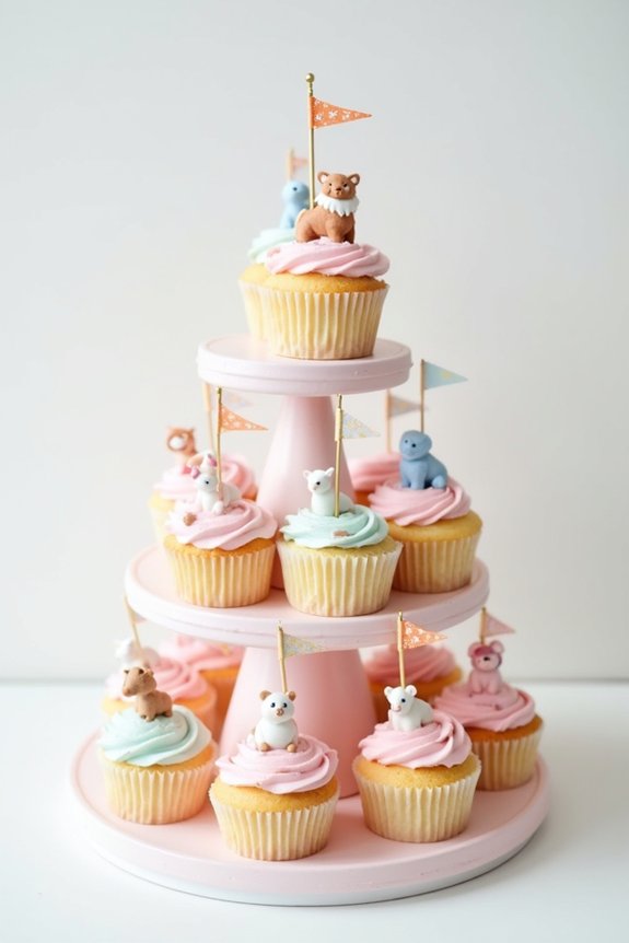 circus themed cupcake tower display