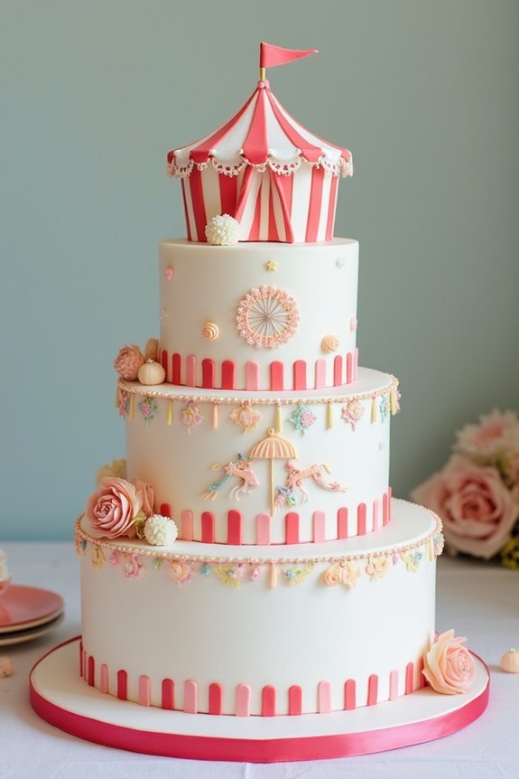 classic circus themed cake design