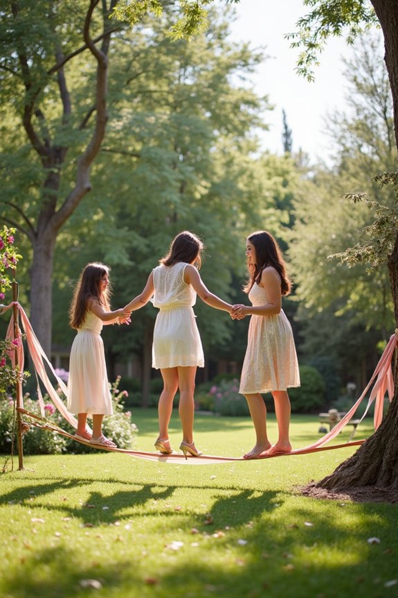 colorful tightrope walk fun