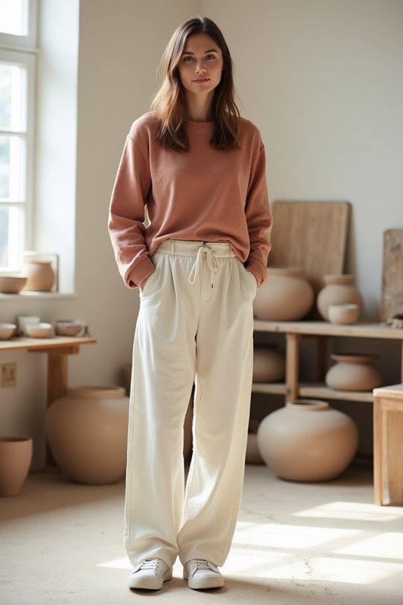comfortable pottery party attire