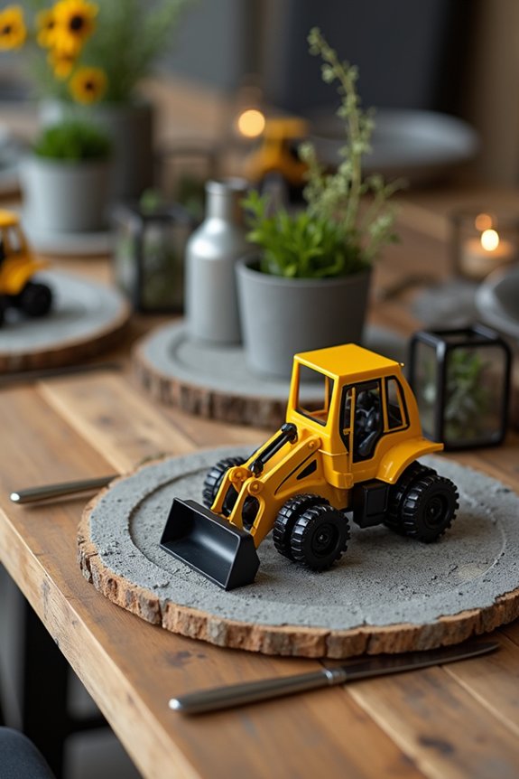 construction themed tablescape design