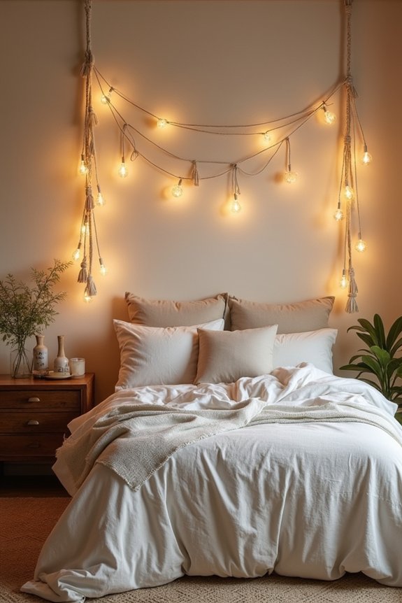 cozy boho string lights