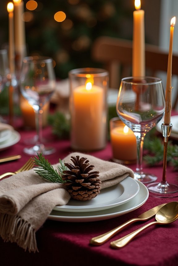 cozy luxe holiday tablescape