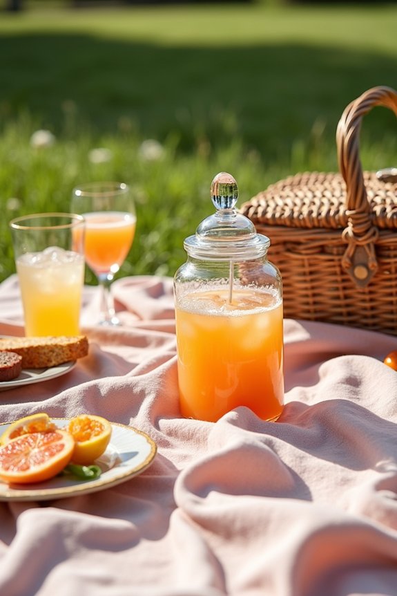 cozy picnic beverage station