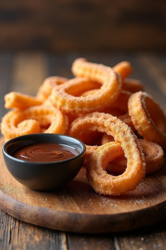 crispy churros with chocolate