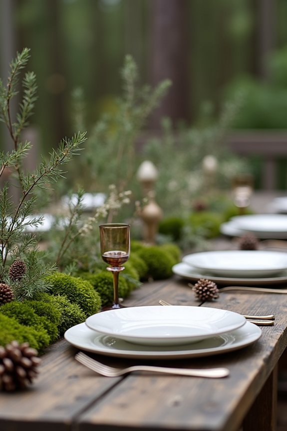 curated woodland tablescape elements