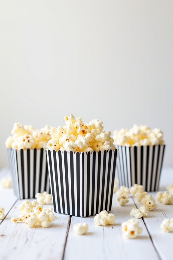 custom striped popcorn boxes