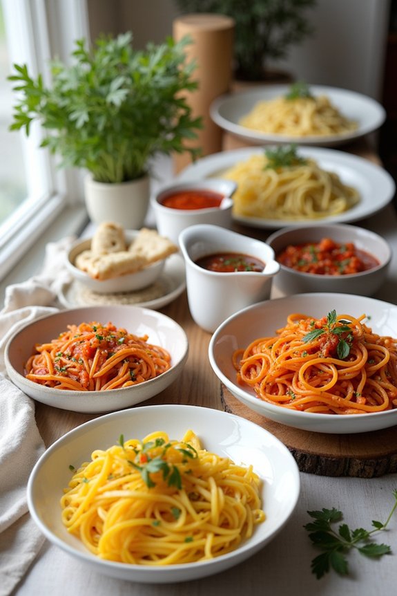 customizable pasta bar buffet