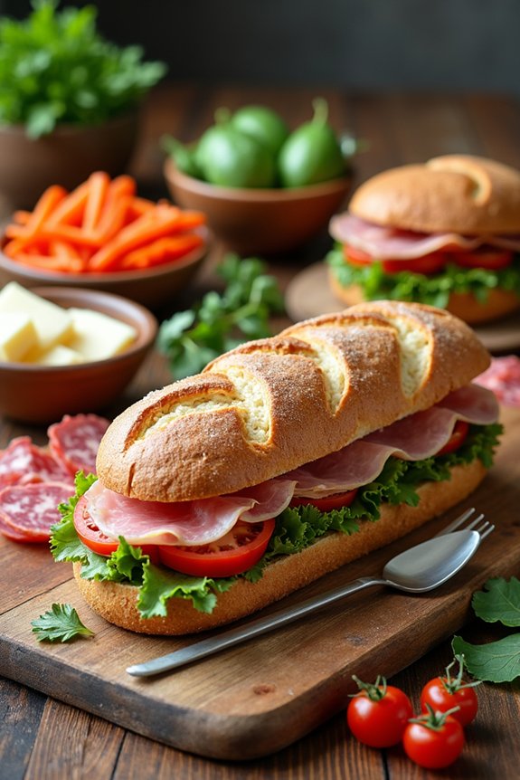 customizable sandwich creation station