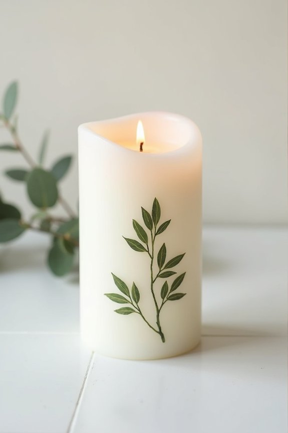 customized olive branch candles