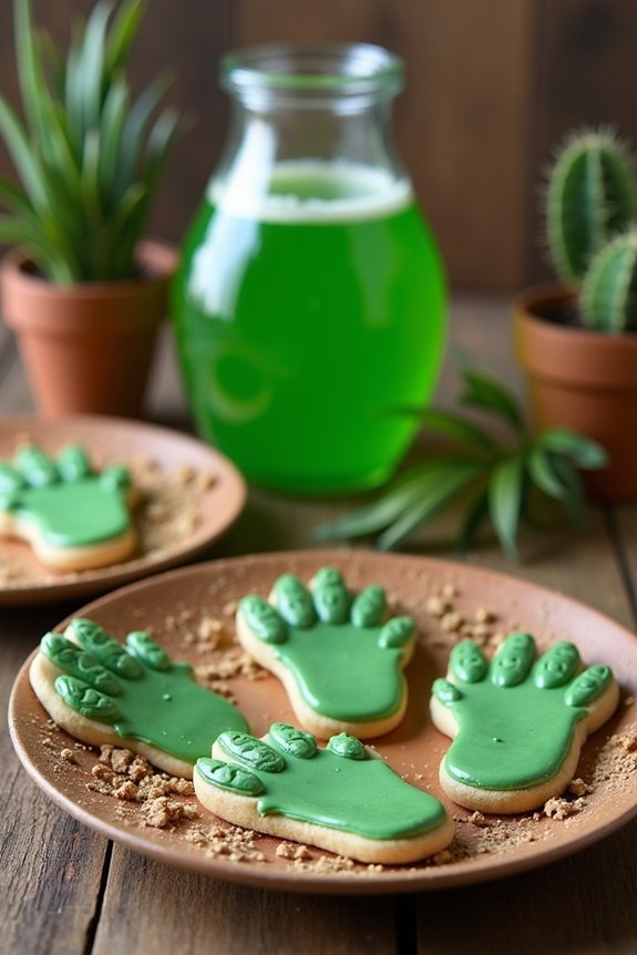 dino themed punch and cookies