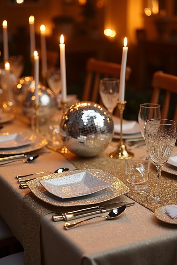 disco themed table settings