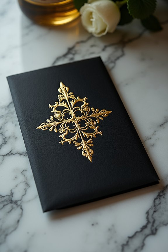 dramatic black invitation elegance