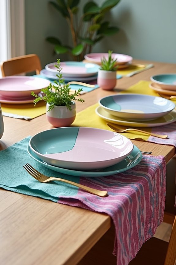 eclectic linens and tableware