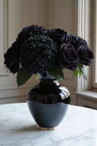 elegant black party decor