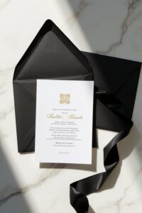 elegant black party invites