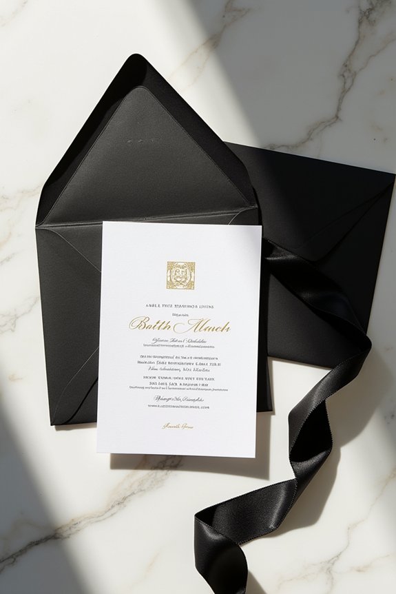 elegant black party invites