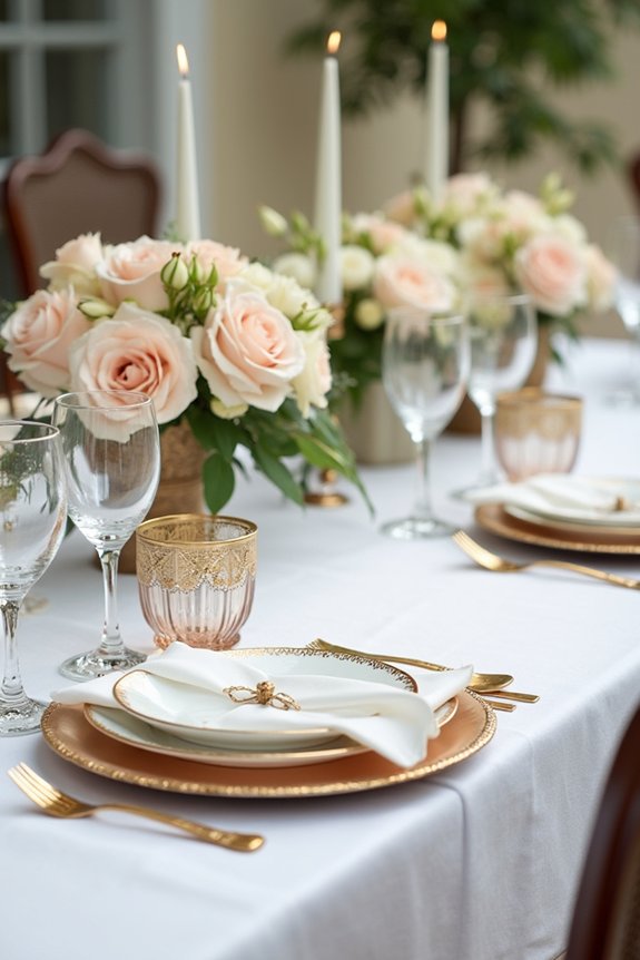 elegant floral gold accents