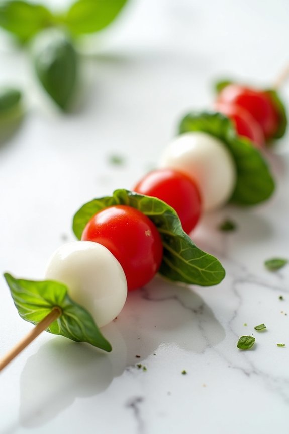 elegant fresh caprese skewers
