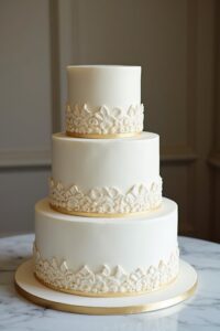 elegant gold and white cakes