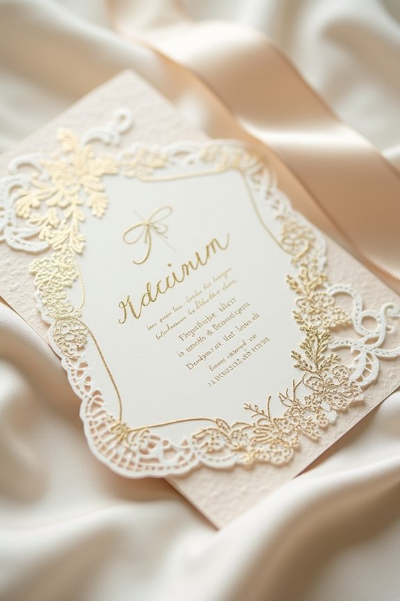 elegant gold baptism invitations