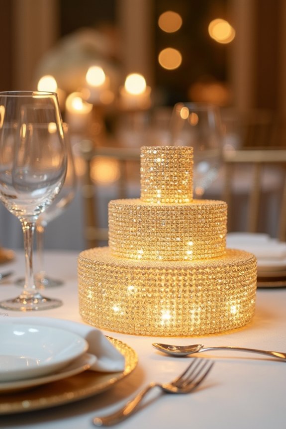 elegant gold crystal centerpieces