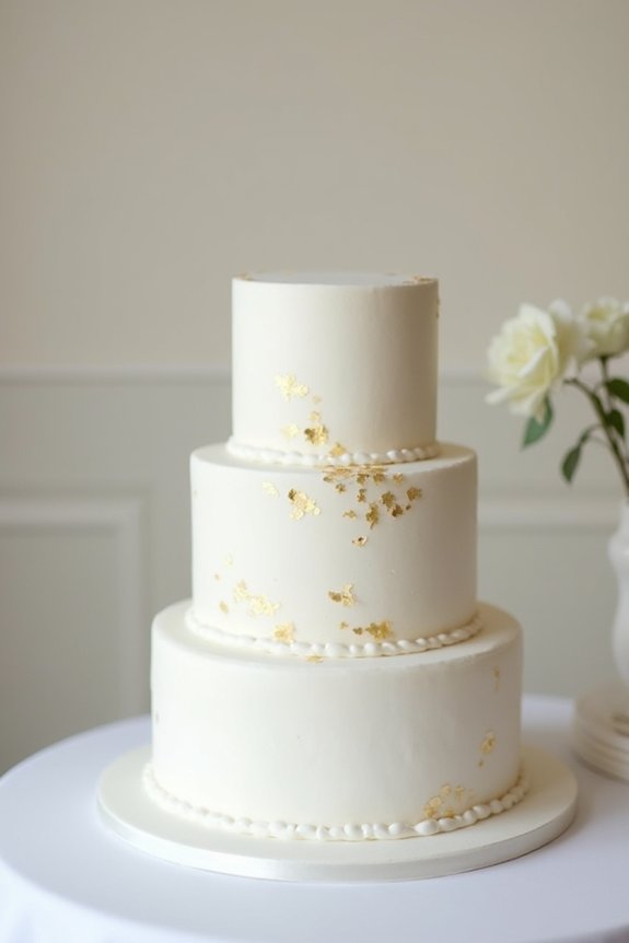 elegant gold leaf cake centerpiece