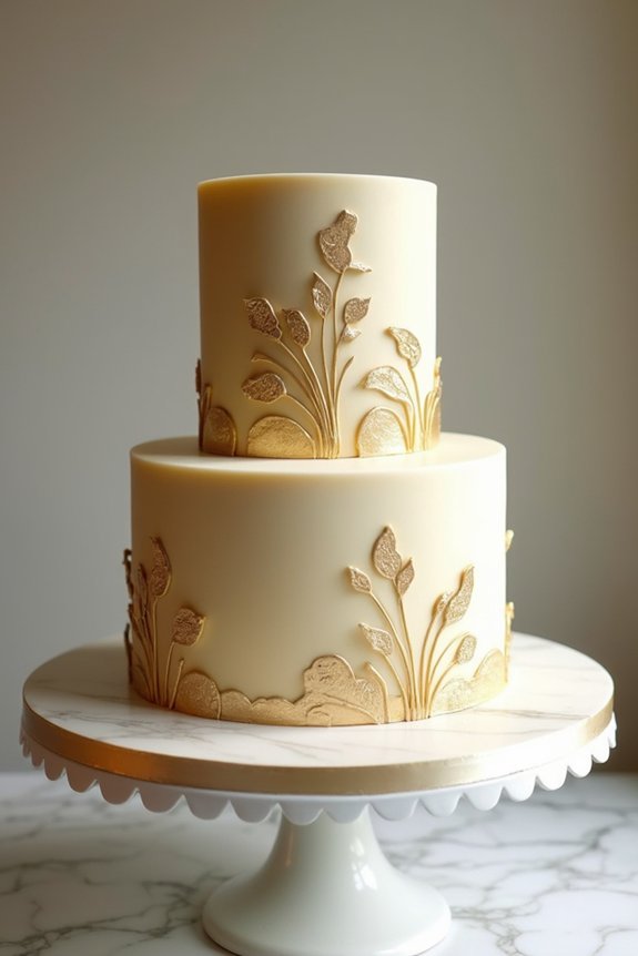 elegant gold leaf cake