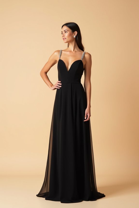 elegant gown and heels