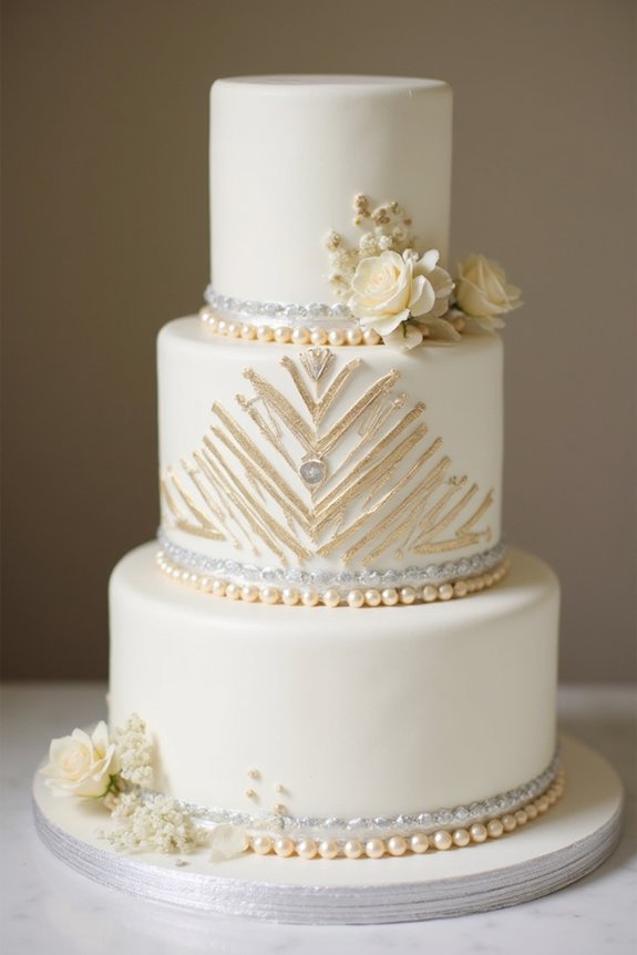 elegant hand painted cake details