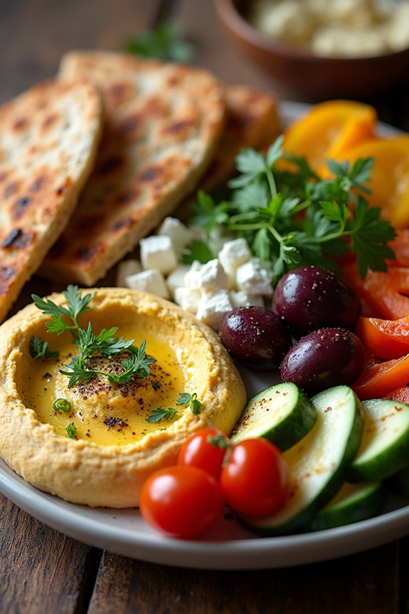 elegant mediterranean mezze spread