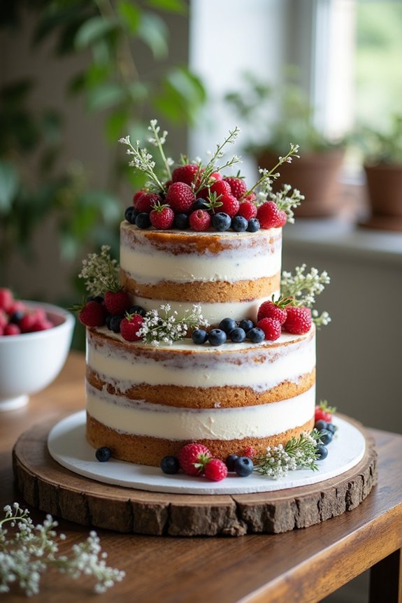 elegant naked cake celebrations