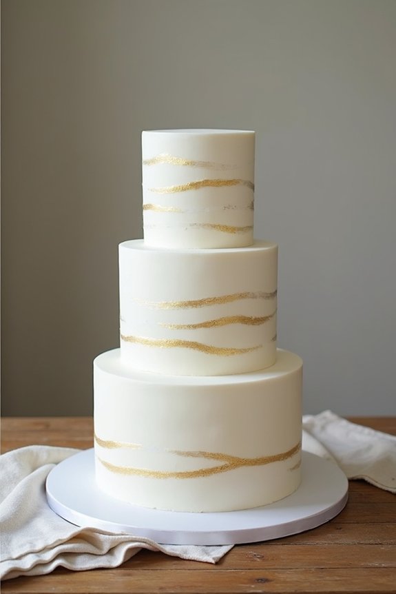 elegant naked gold cake