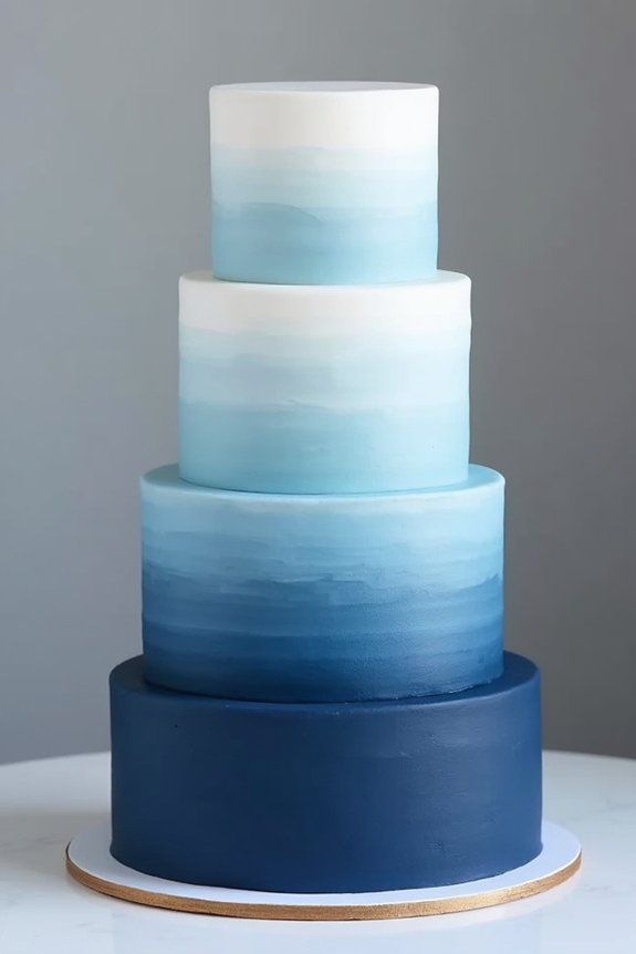 elegant ombr graduation cake